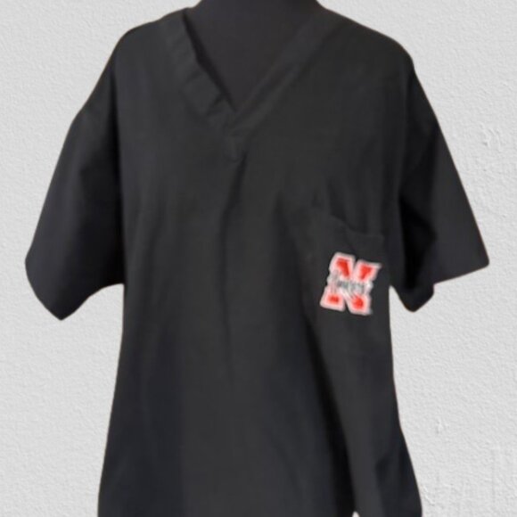 Other - Black Scrub Top with Huskers Logo - Men's